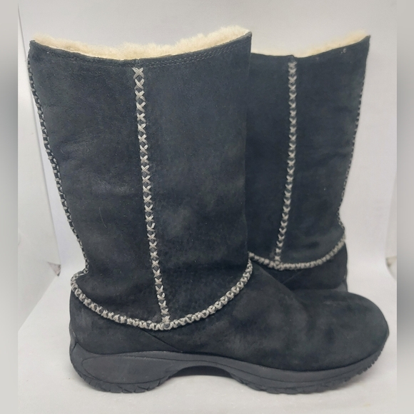 Merrell Encore Stitch High Boots Shearling Lined Black Suede Womens Sz 7 J66194 - Picture 8 of 14